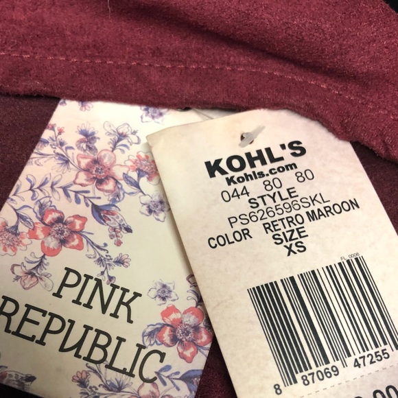 Pink republic maroon suede dress - Picture 3 of 3